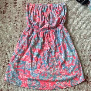 Lilly Pulitzer Pink and Blue Strapless Sundress. Small. Excellent condition.